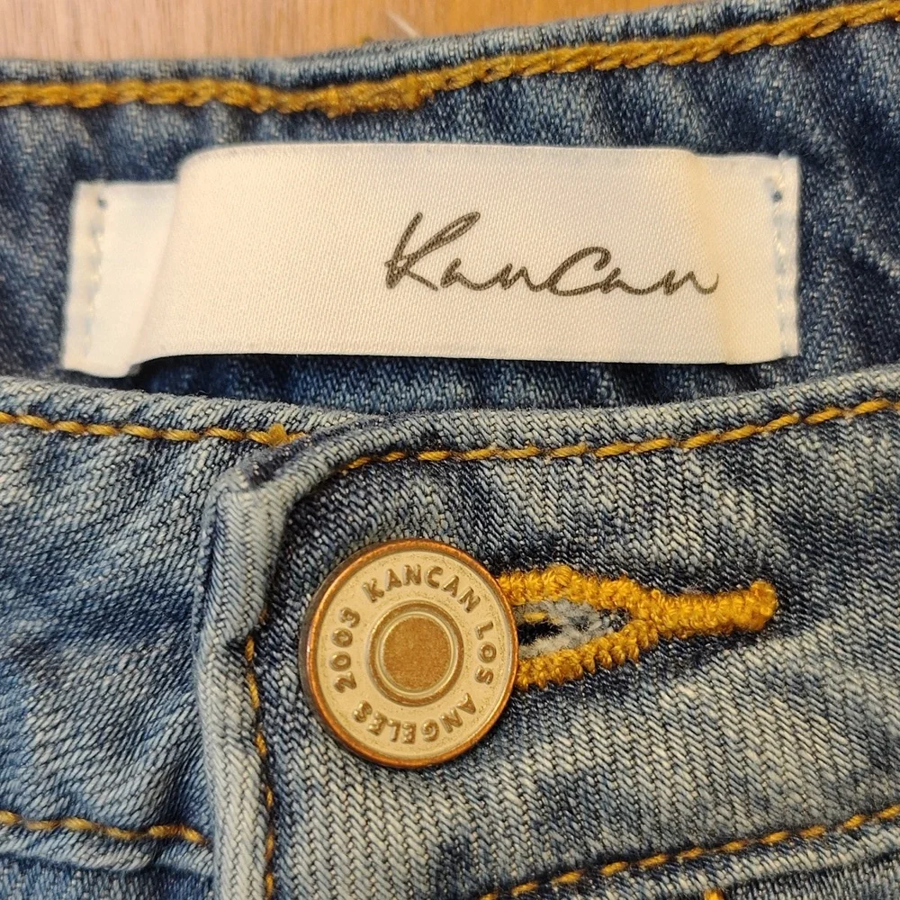 KanCan Blue Distressed Jean Shorts - Picture 2 of 9